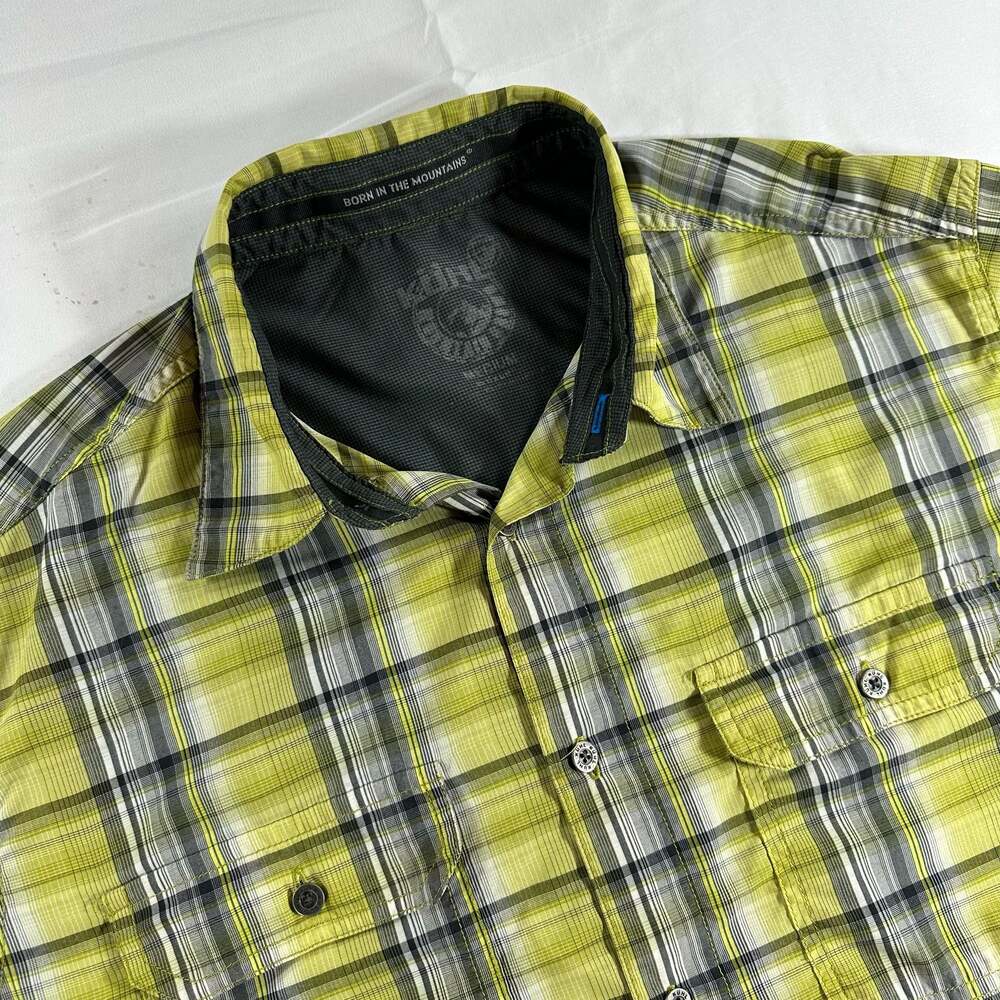 Kuhl Men's Eluxur Short Sleeve Button-Down Plaid Shirt Hiking Outdoor